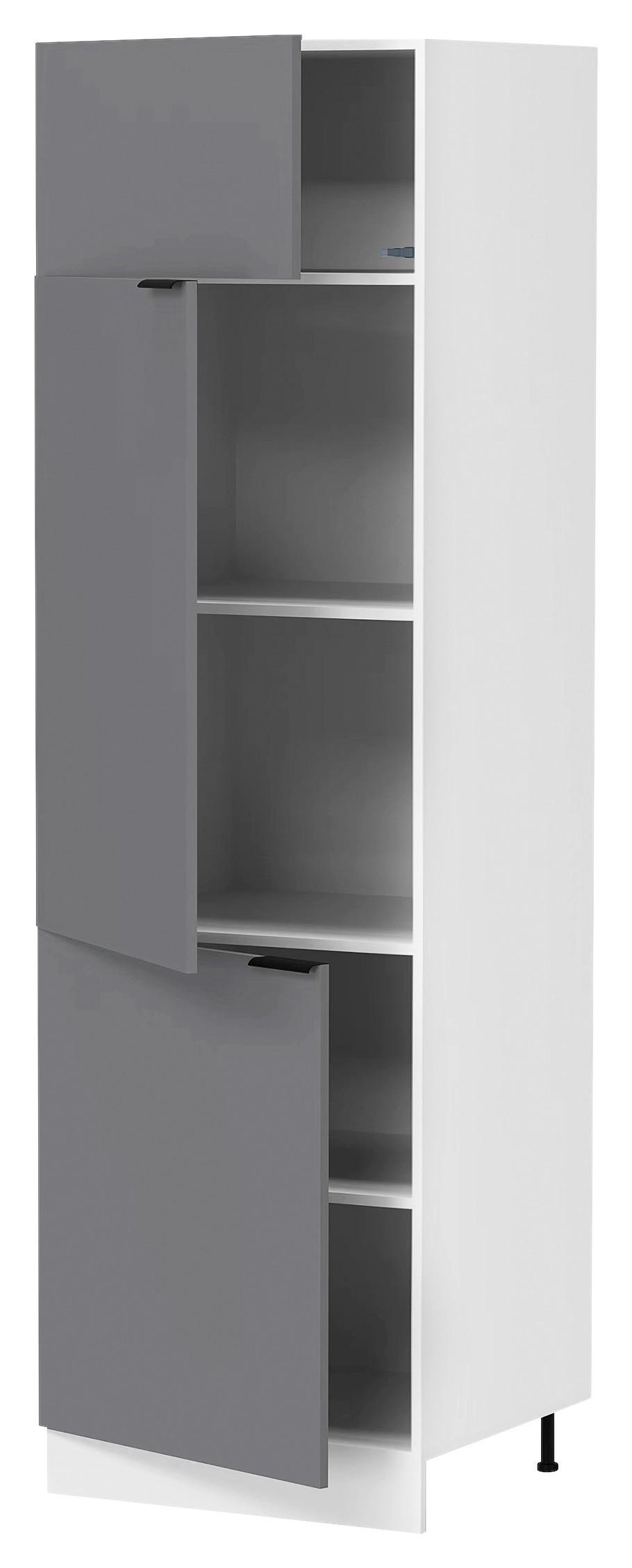 Geschirrschrank Fasola - Anthrazit/Weiß, Trend, Holzwerkstoff/Kunststoff (60/207/57cm) - MID.YOU