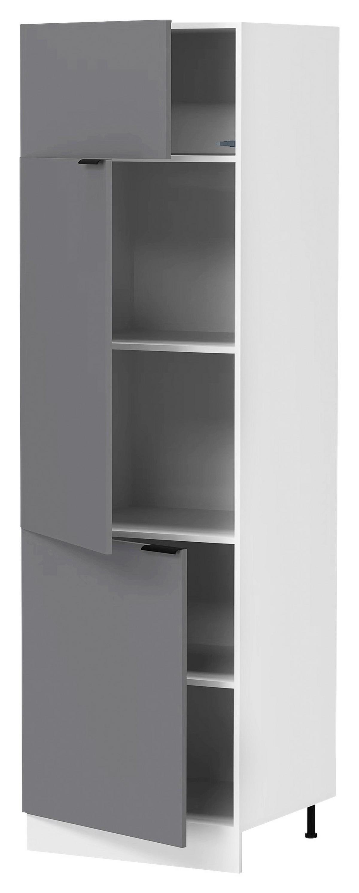 Geschirrschrank Fasola - Anthrazit/Weiß, Trend, Holzwerkstoff/Kunststoff (60/207/57cm) - MID.YOU
