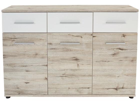 Komód Julia - tölgy színű/fehér, konvencionális, faanyagok (135/91/40cm) Komód Julia - tölgy színű/fehér, konvencionális, faanyagok (135/91/40cm)