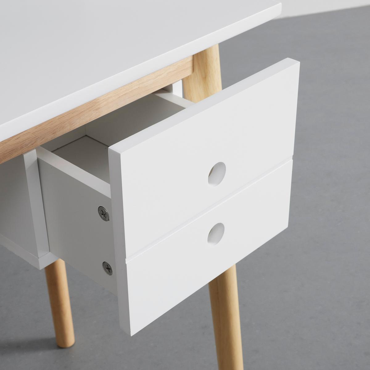 Psací stůl MELANIE bílá - bílá/přírodní barvy, Moderní, dřevo (106/48/77cm) - P & B
