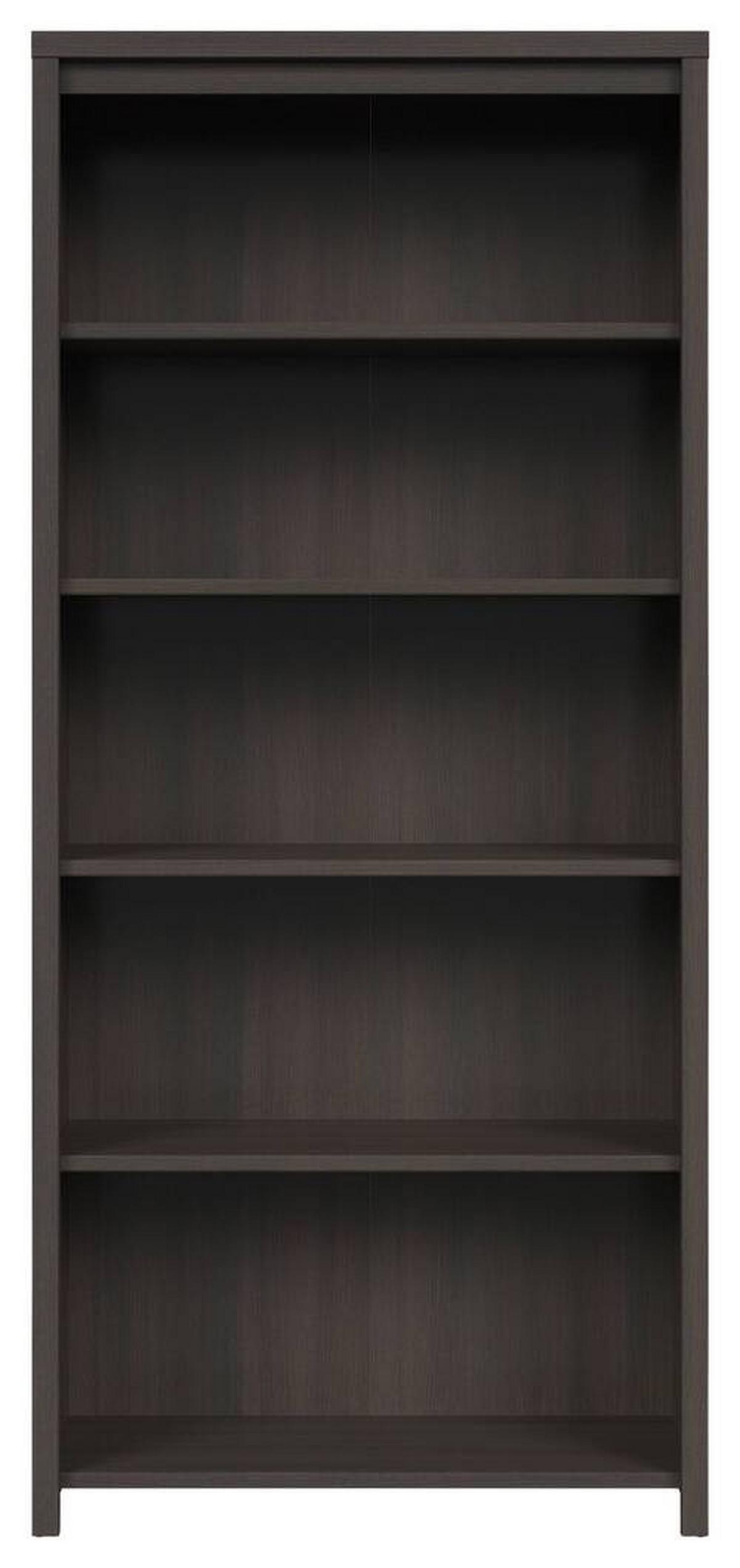 Bücherregal Kaspian B: 90cm Wengefarben - Wengefarben/Schwarz, Design, Holzwerkstoff (90/200,5/40,5cm)