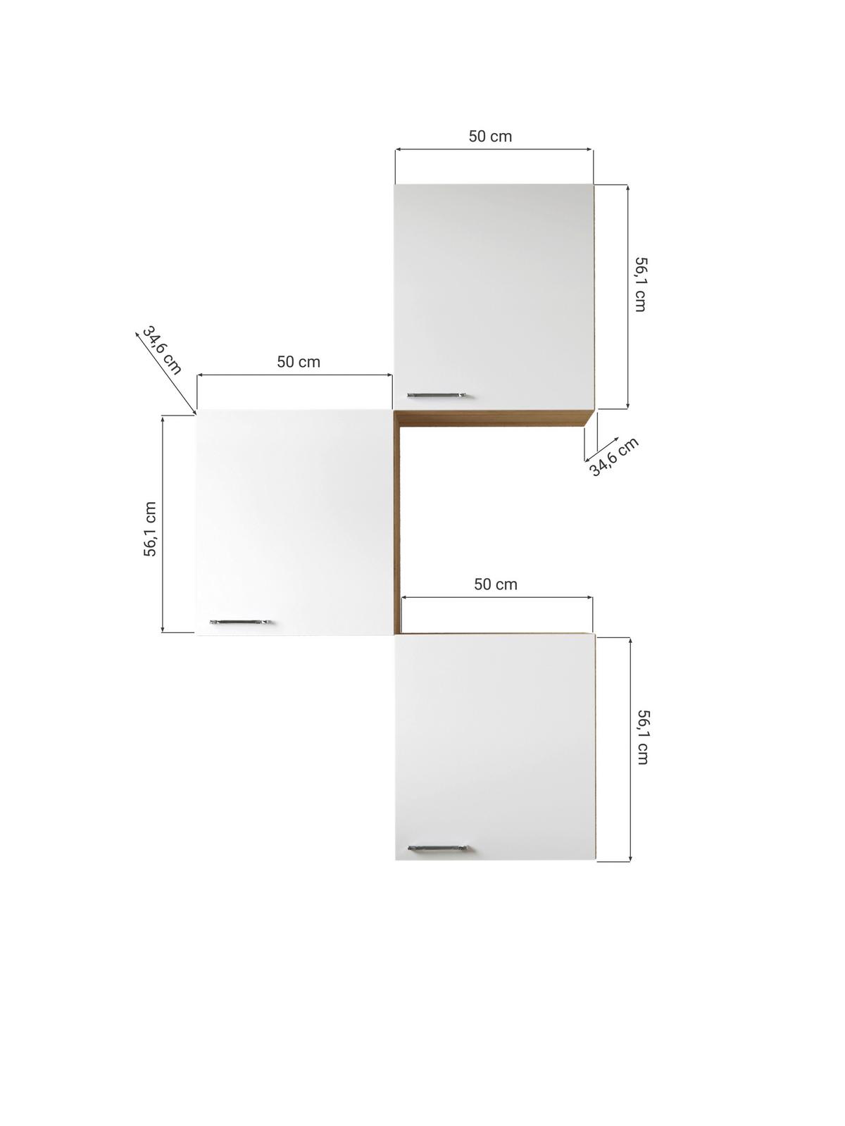 Küchenoberschrank Merle Grau/Eiche Dekor B:100cm - Eichefarben/Grau, Basics, Holzwerkstoff (100/168,3/34,6cm) - Respekta