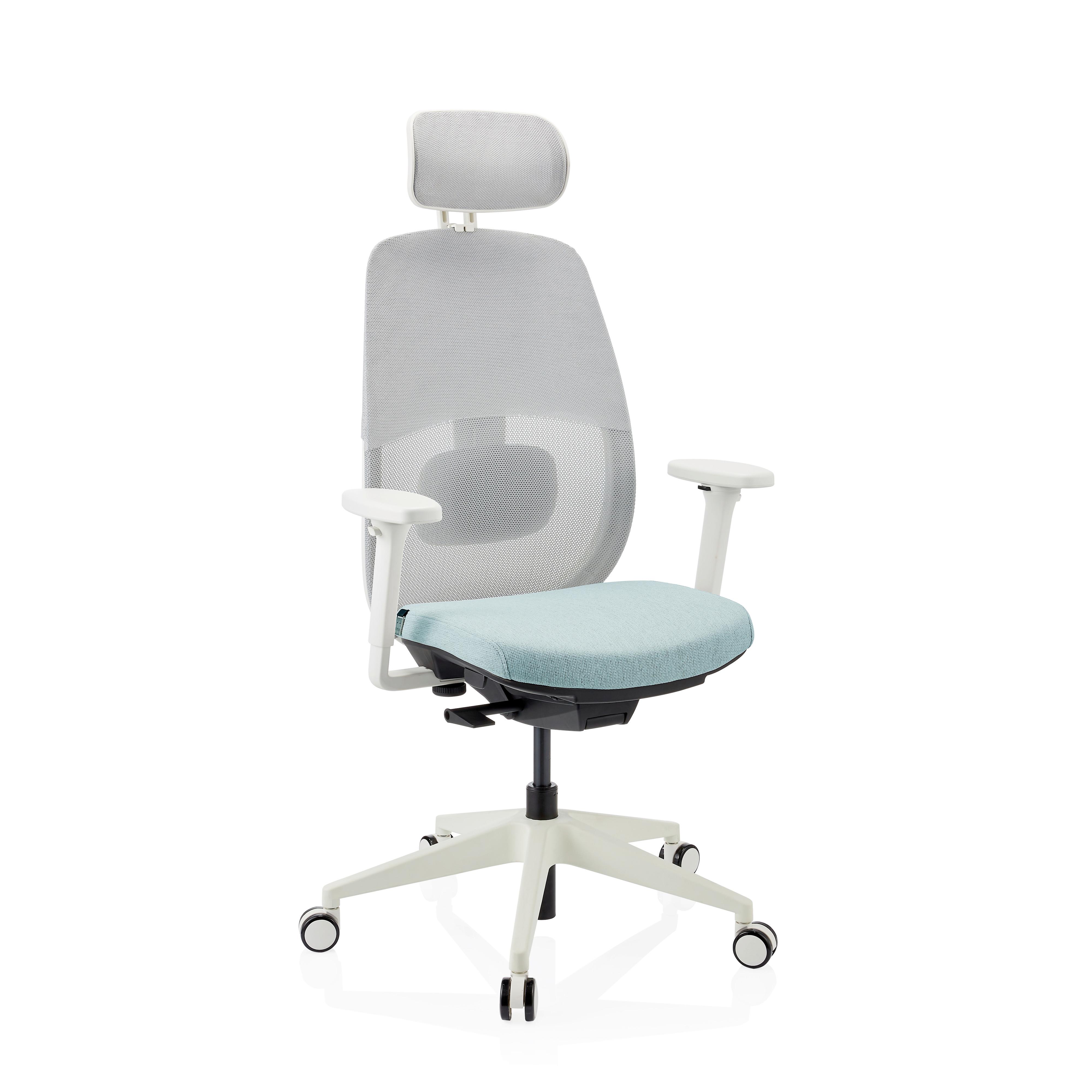 Drehstuhl Skandis Pro Weiß/Mintgrün B: 71cm - Weiß/Mintgrün, MODERN, Kunststoff/Textil (71/131/66cm) - MID.YOU