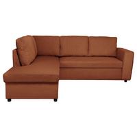 Ecksofa mit Schlaffunktion Toulouse terracotta, 206x224cm - Terracotta/Schwarz, Trend, Holz/Textil (206/224cm)