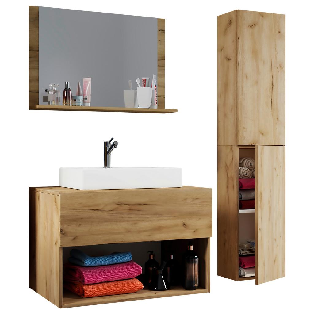 Badmöbel-Set 4--Teilig. Lendas 80 cm Eiche Dekor