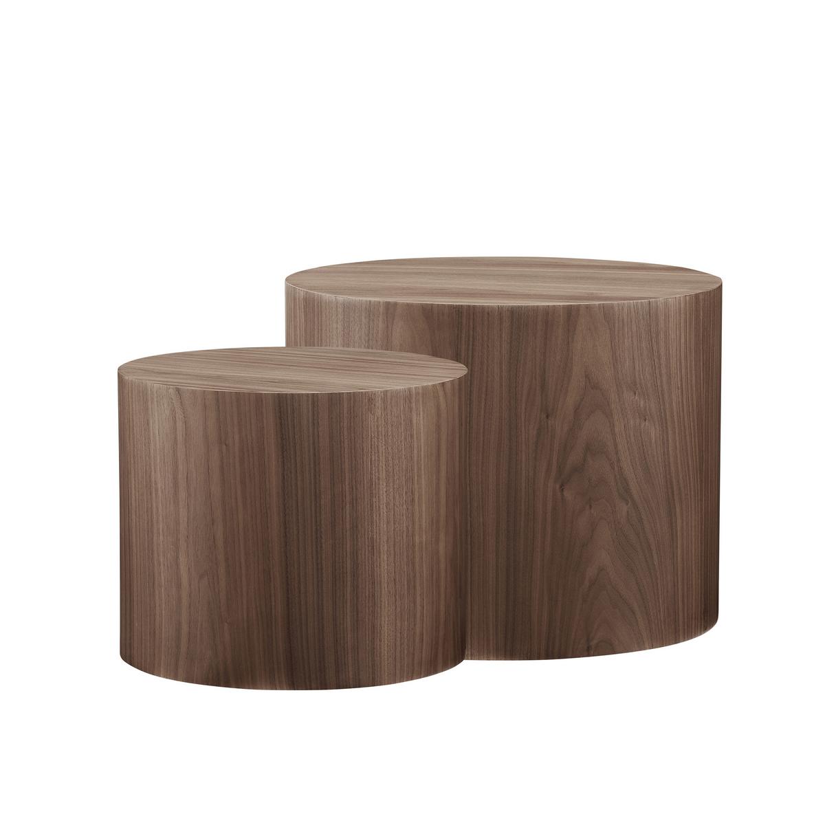 Couchtischset 2-teilig Walnussfarben - Walnussfarben, Design, Holzwerkstoff (48-38/48-38/38-32cm) - Livetastic
