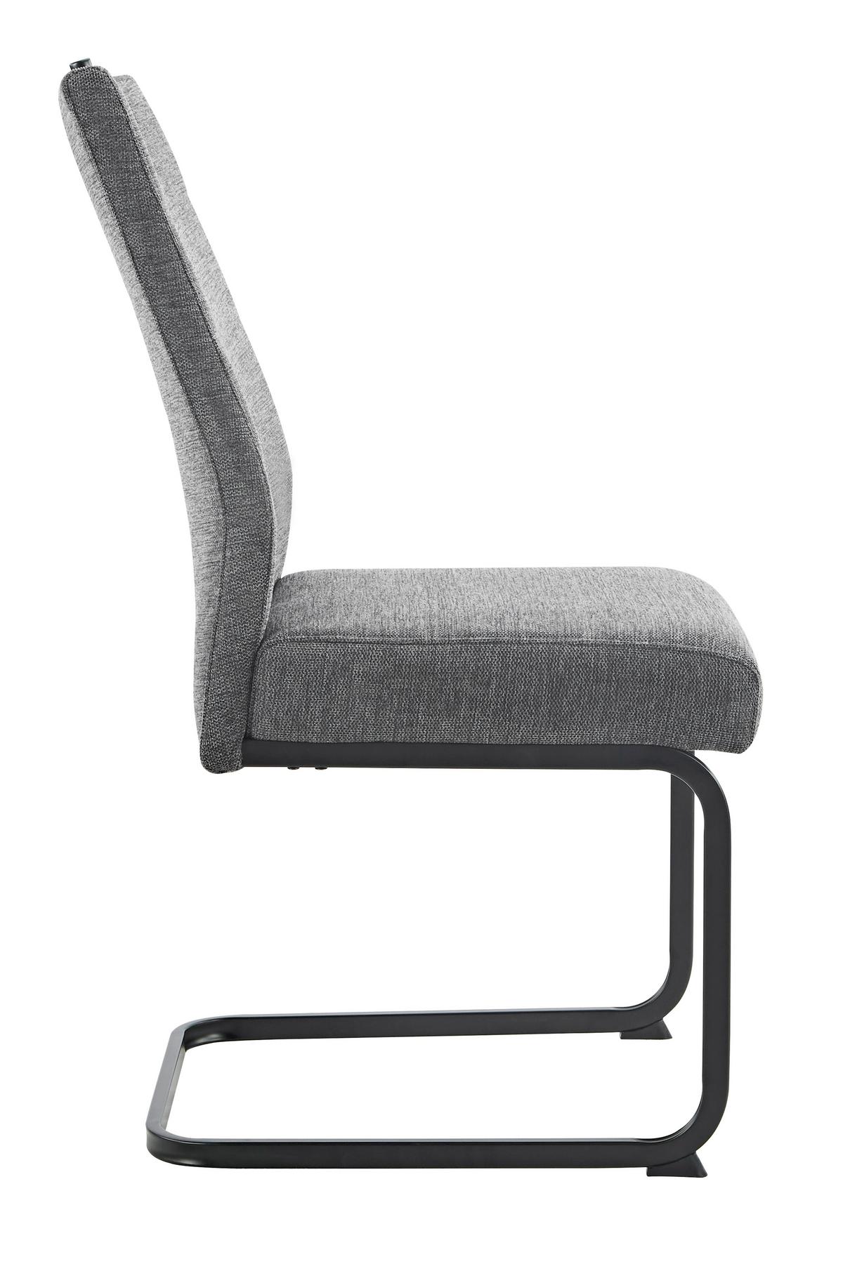 SCHWINGSTUHL KERSTIN II S - Anthrazit/Schwarz, MODERN, Textil/Metall (47/100/64cm) - P & B
