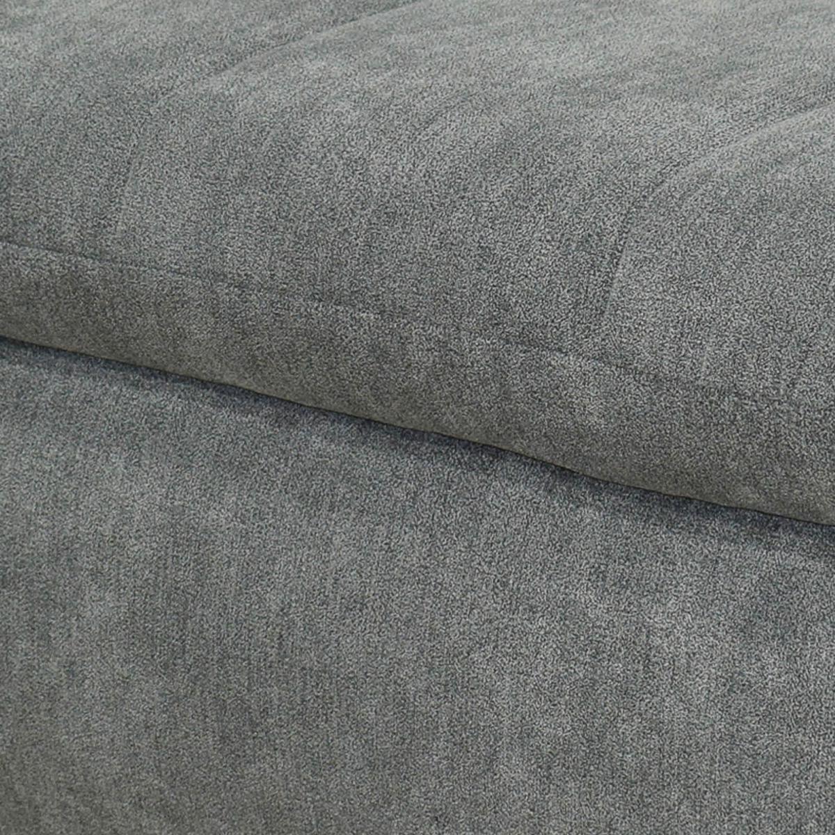 Hockerbank Moric Mikrofaser Dunkelgrau H: 64 cm mit Stauraum - Chromfarben/Dunkelgrau, KONVENTIONELL, Textil (136/64/43cm) - MID.YOU