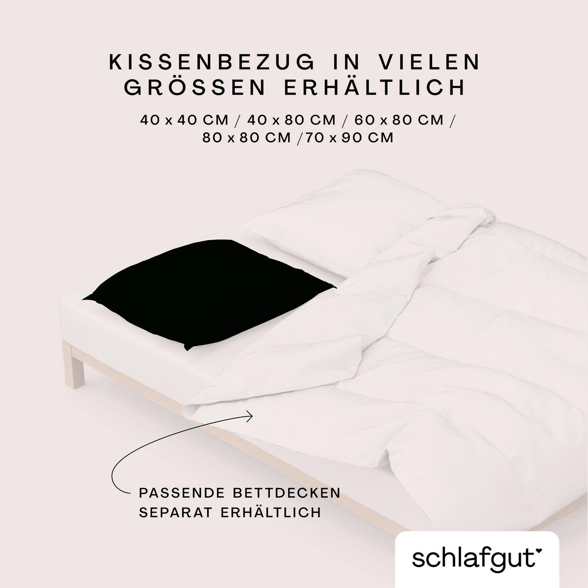 Kopfpolsterbezug Woven Satin - Schwarz, Basics, Textil (70/90cm) - Schlafgut