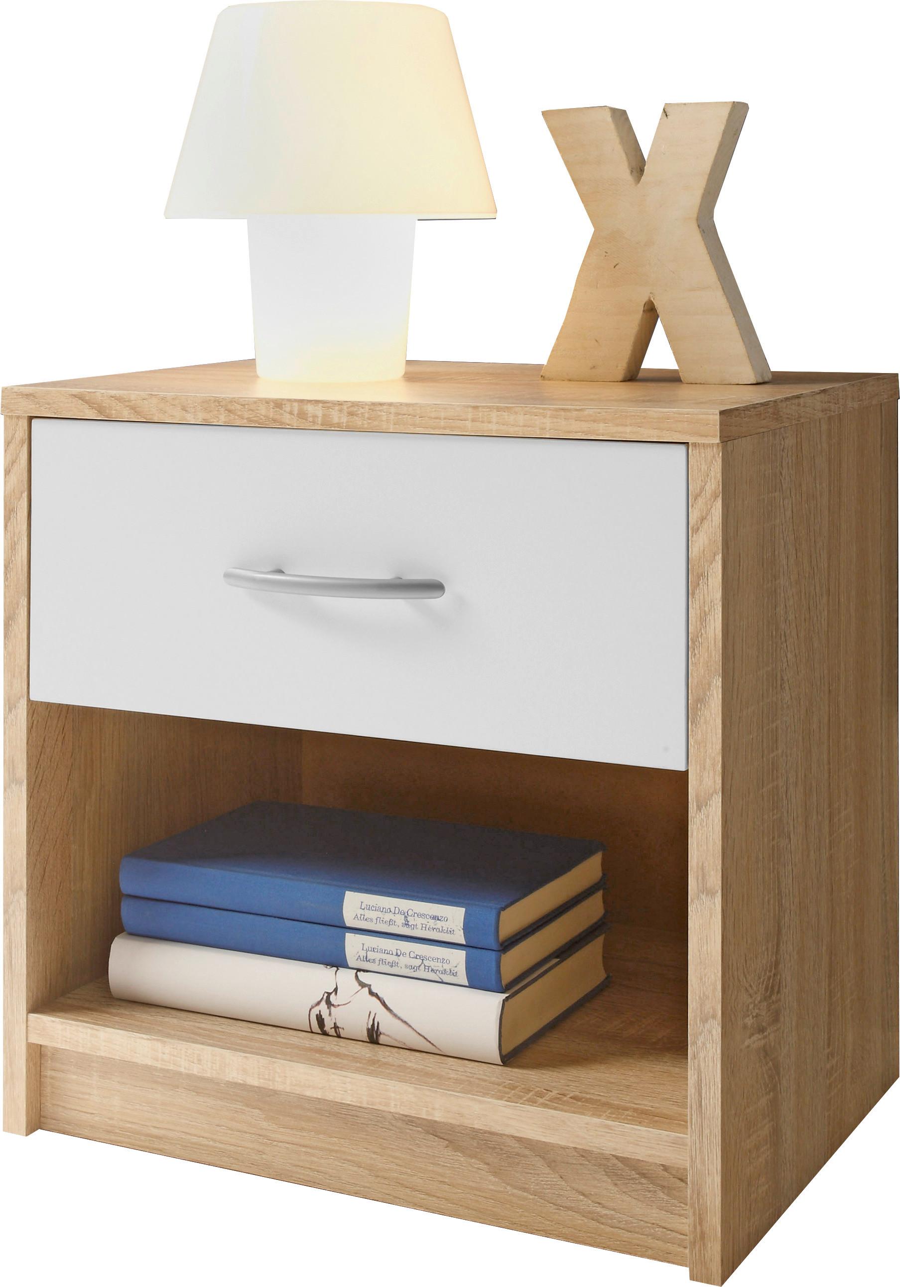 Éjjeliszekrény Pepe *top Ár* - tölgyfa színű/fehér, faalapú anyag (39/41/28cm) - Best Price