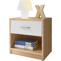 Éjjeliszekrény Pepe *top Ár* - tölgyfa színű/fehér, faalapú anyag (39/41/28cm) - Best Price