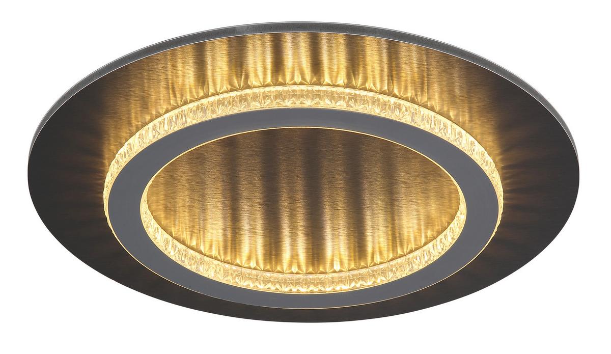 STROPNÉ LED SVIETIDLO JAYDEN - číra/čierna, Basics, kov/plast (35/5,5cm) - Globo
