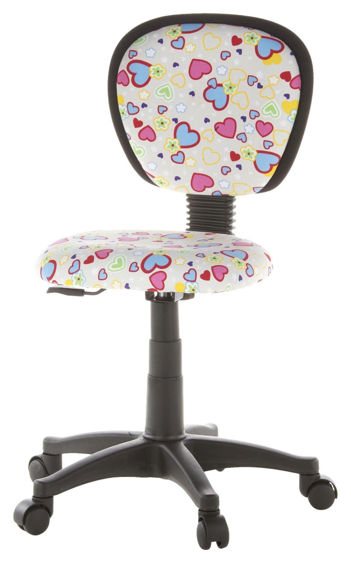 Jugenddrehstuhl Kiddy Top Flowers & Hearts - Multicolor, Basics, Kunststoff (40/79-90/37cm) - MID.YOU