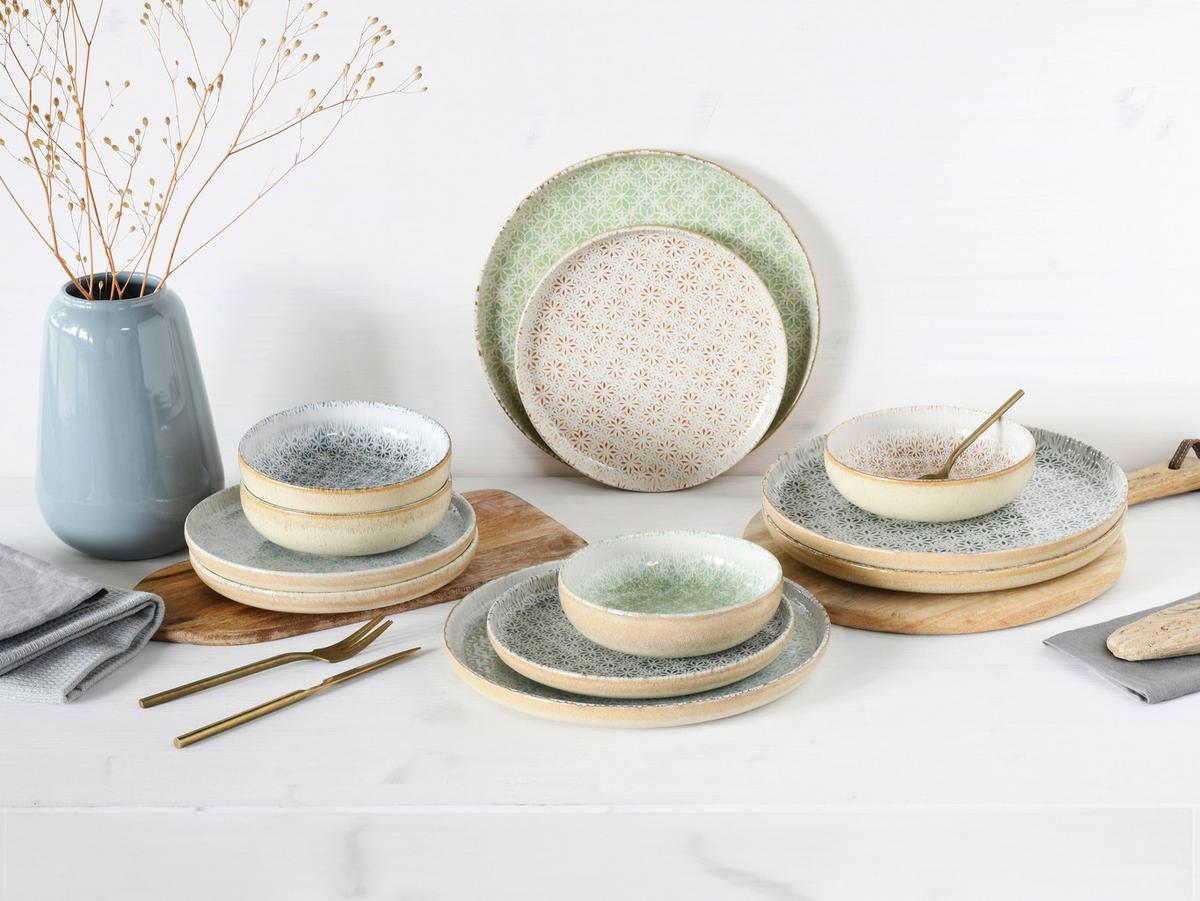 Tafelservice Emiliana Multicolor 12-Tlg - Multicolor, Basics, Keramik - Creatable