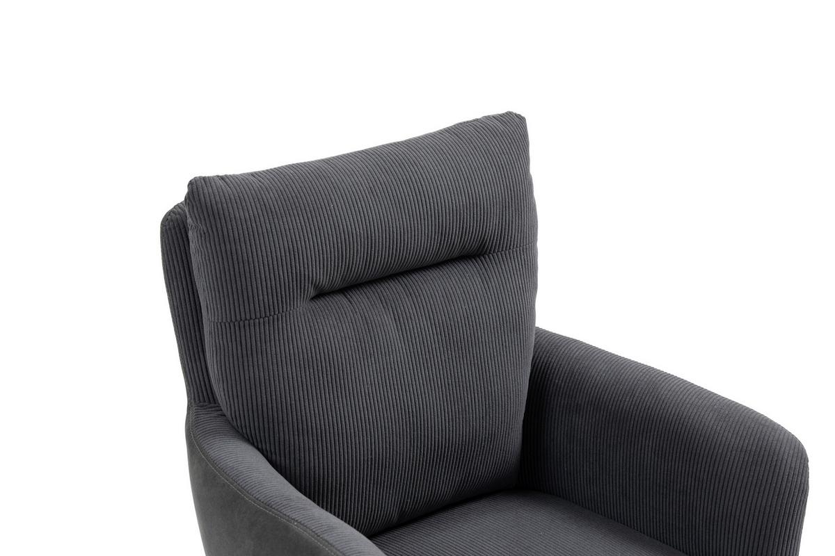 Armlehnstuhl Emely Anthrazit Sitzfl. 180° drehbar, B: 60cm - Anthrazit/Schwarz, KONVENTIONELL, Textil/Metall (60/95/67cm) - MID.YOU