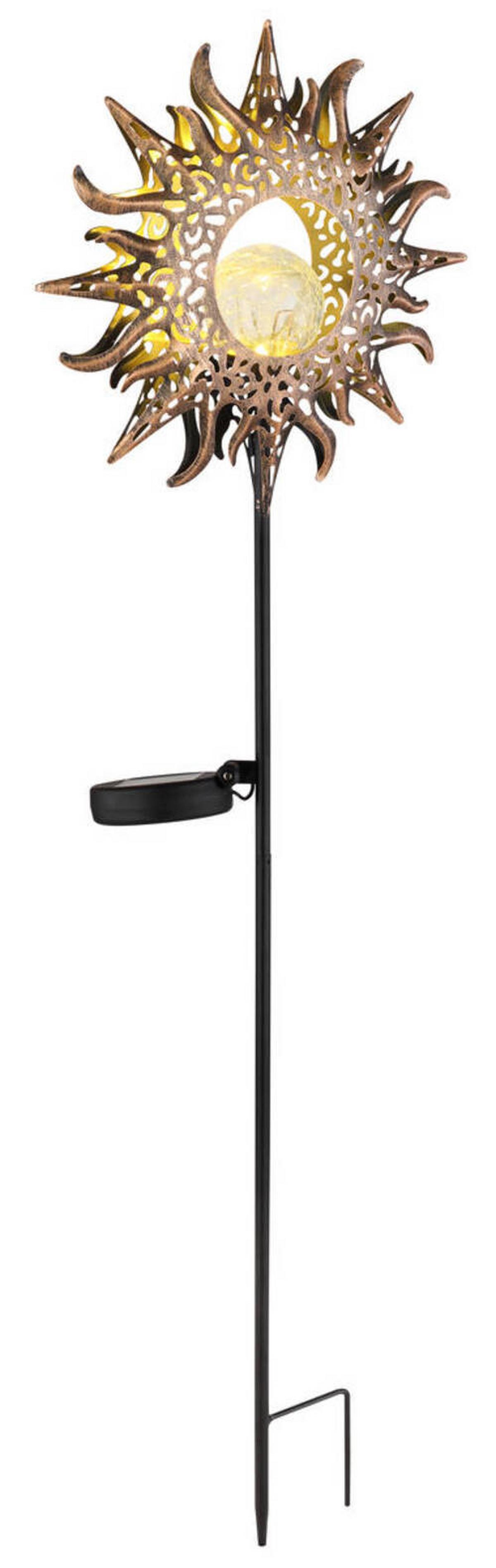 Solarleuchte 36533 - Rostfarben/Transparent, Basics, Glas/Kunststoff (24,2/81,5cm) - Globo