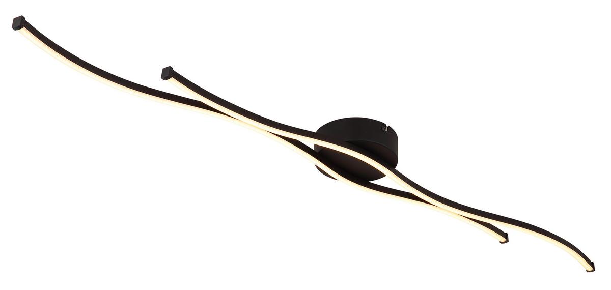 Led Mennyezeti Lámpa Noya - fekete/opál, Modern, műanyag/fém (110/13/5,6cm) - Luca Bessoni