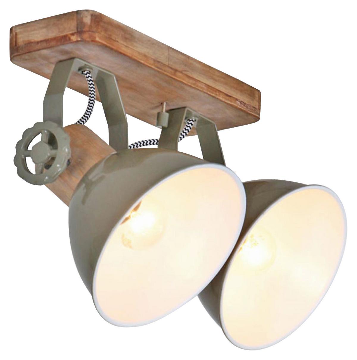 Deckenspots Gearwood - Anthrazit, Trend, Holz/Metall (32/19/17cm)