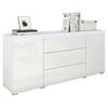 Sideboard mit Led 150cm Vera, Weiß - Weiß Hochglanz/Weiß, LIFESTYLE, Holzwerkstoff (150/67,9/39,5cm) - P & B