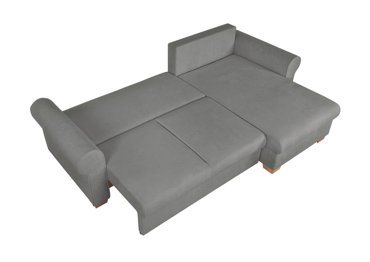 Ecksofa Arles, Grau 70 S: 266x161 Cm - Buchefarben/Grau, Design, Textil (266/161cm) - MID.YOU