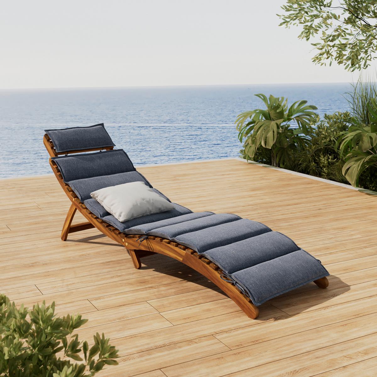 ZÁHRADNÉ LEŽADLO NATALIE - sivá, Natur, drevo/textil (180/62/54cm) - Mömax