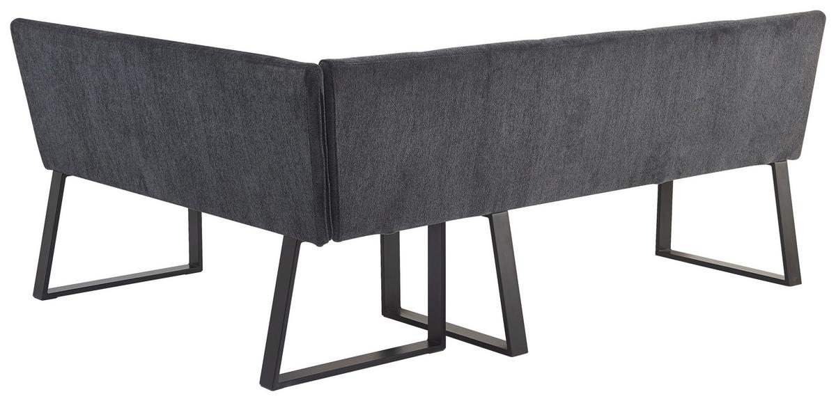 Eckbank Rico Dunkelgrau, Schenkel 152x191cm - Dunkelgrau/Schwarz, LIFESTYLE, Textil/Metall (152/191cm) - MID.YOU