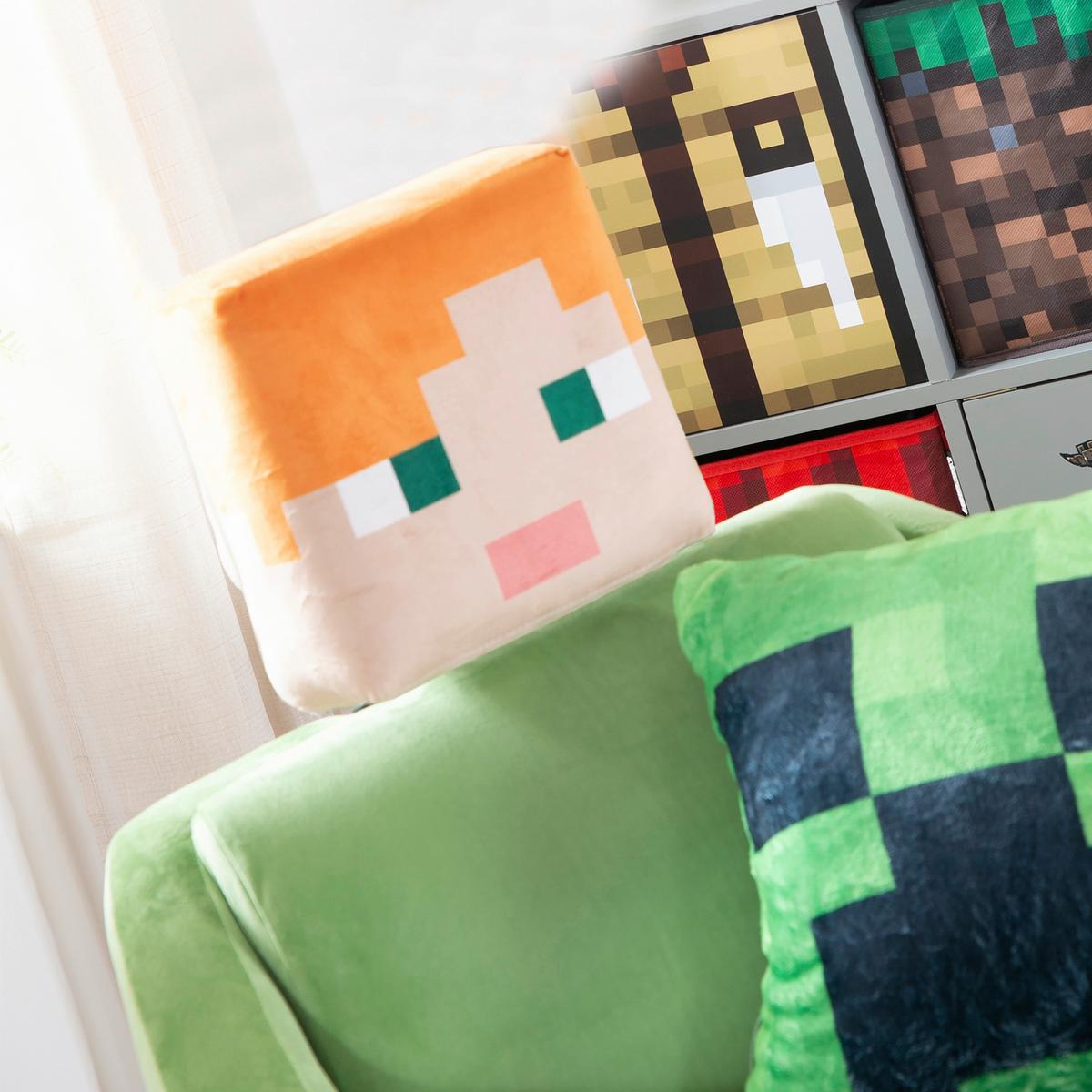 Polstersessel mit Armlehnen Minecraft Stoffbezug Bunt - Multicolor/Grün, MODERN, Holzwerkstoff/Textil (69/96/75cm) - Minecraft