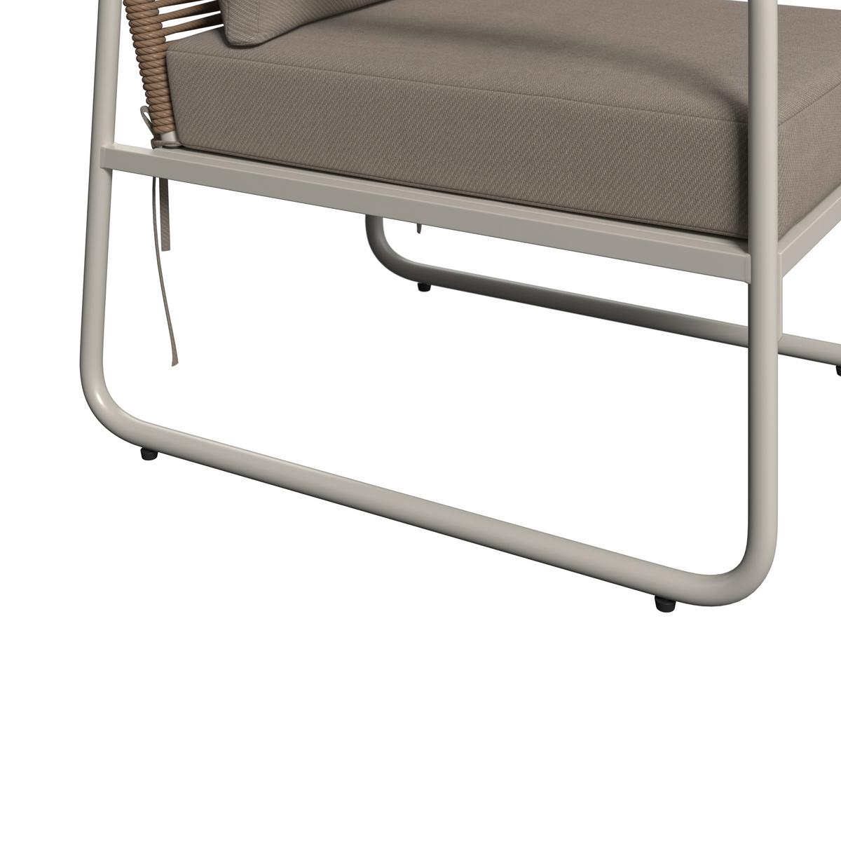 Loungegarnitur Portofino - Creme/Weiß, MODERN, Holz/Kunststoff (77/71/116cm) - Beldano