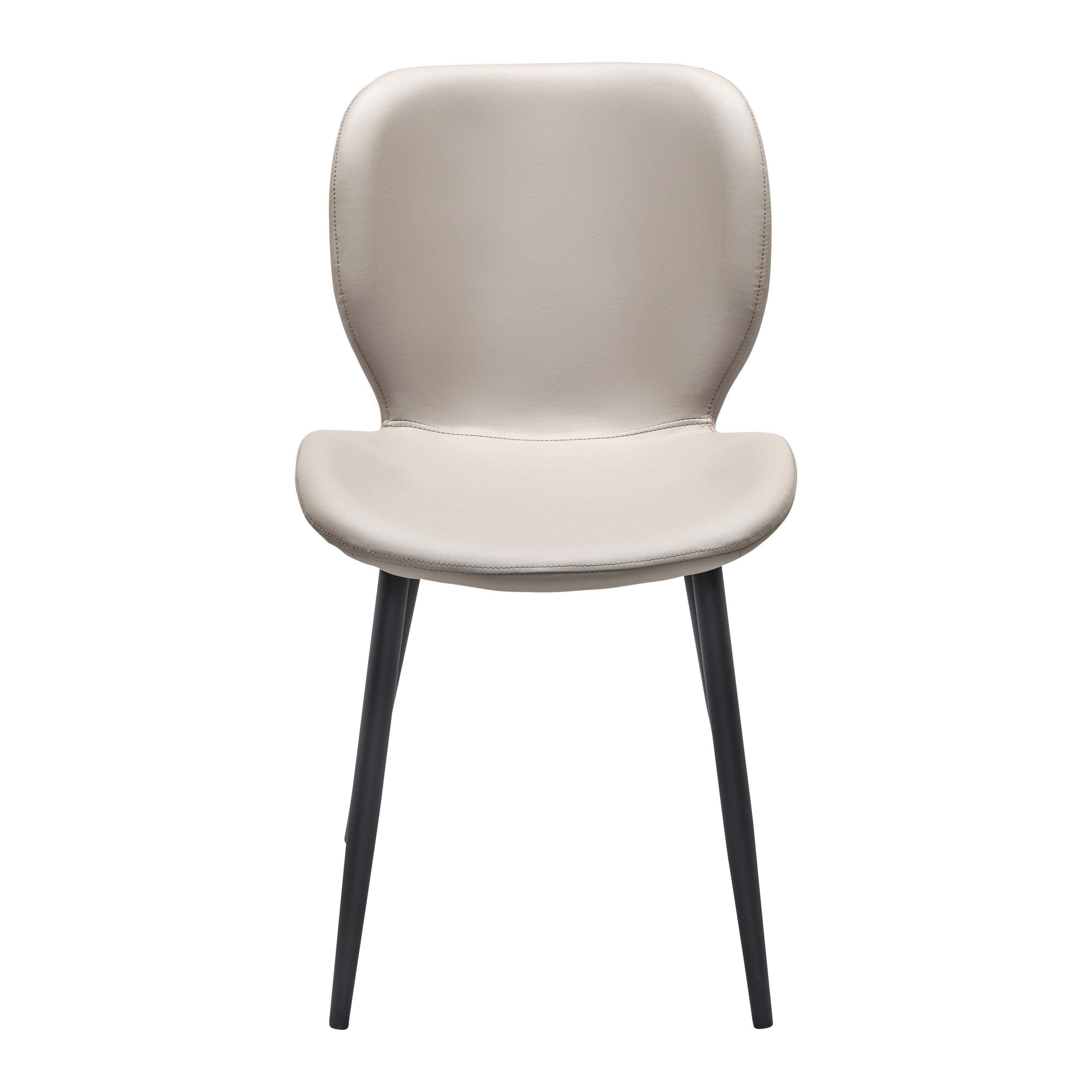 Židle Iery - Šedohnědá Koženka - černá/šedohnědá, Moderní, kov/dřevo (46/83/54cm) - Bessagi Home