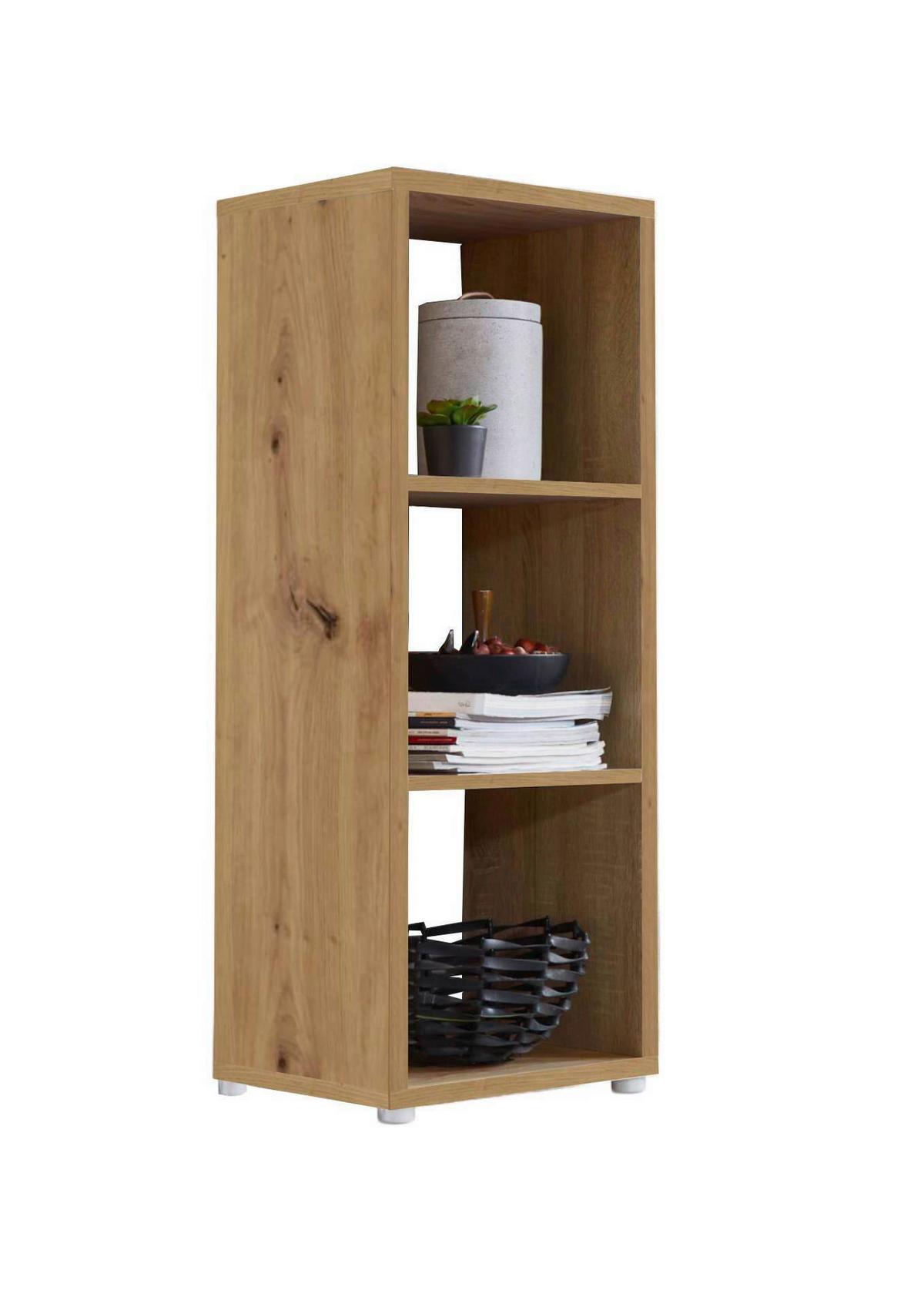 Aktenregal Nizza Eiche Dekor B: 37,5cm - Silberfarben/Eiche Artisan, MODERN, Holzwerkstoff (37,5/108,5/33cm) - MID.YOU