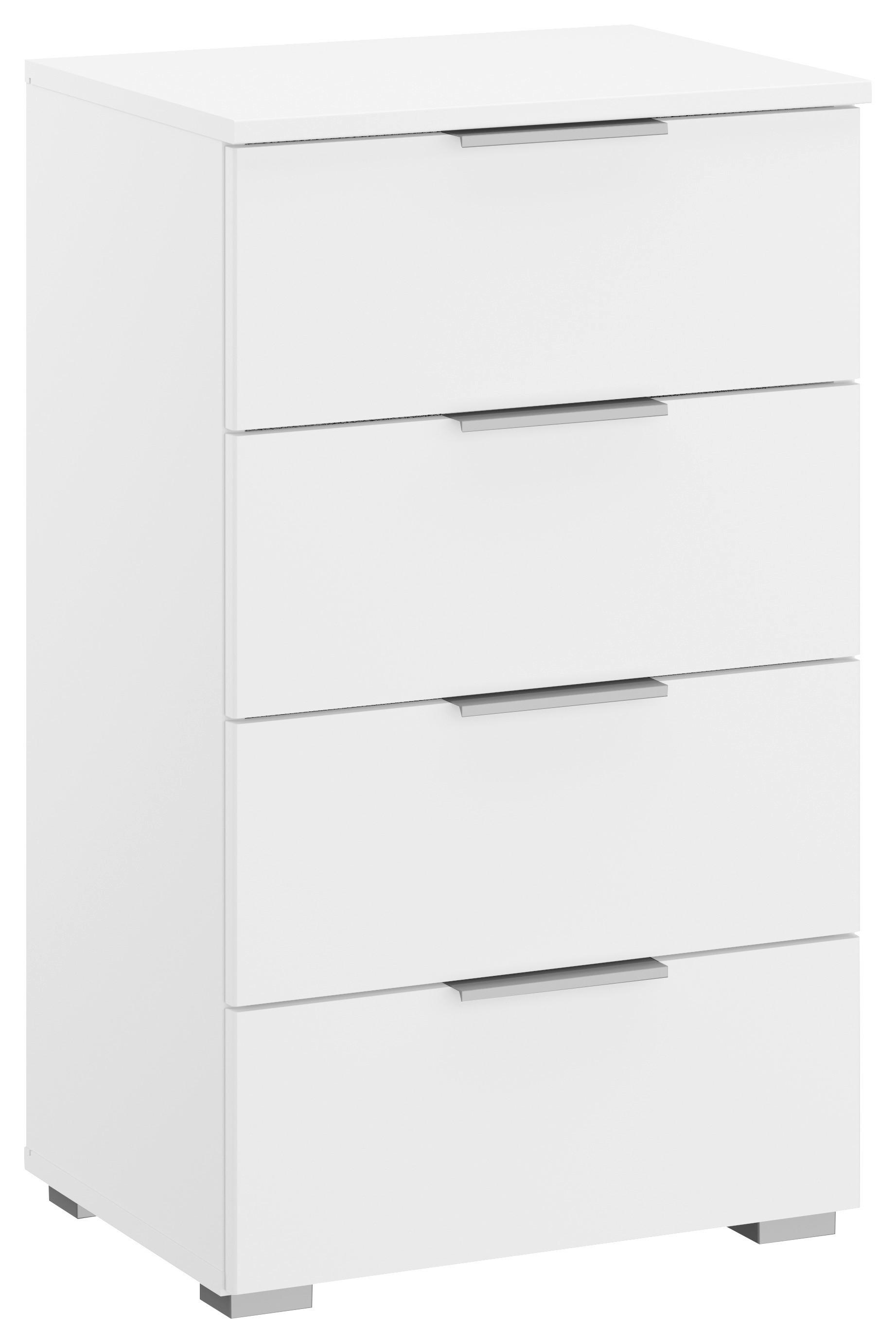 Nachtkästchen Weiß H: 81 Cm Alabama - Alufarben/Weiß, MODERN, Holzwerkstoff (47/81/42cm) - Rauch Möbel