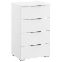 Nachtkästchen Weiß H: 81 Cm Alabama - Alufarben/Weiß, MODERN, Holzwerkstoff (47/81/42cm) - Rauch Möbel