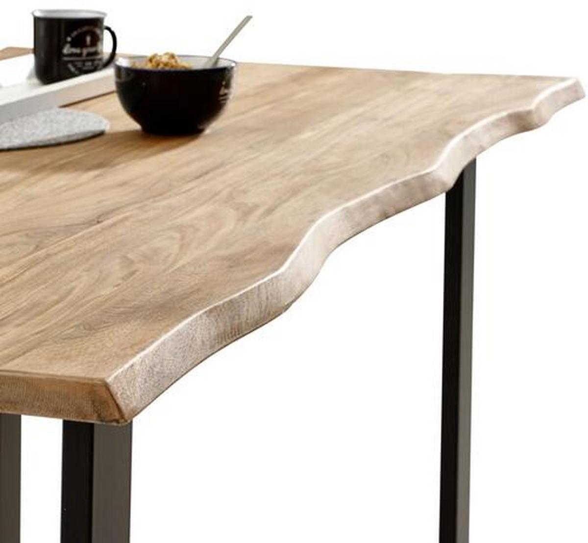 Obdĺžnikový jedálenský stôl RUNNER 200x100 cm - čierna/farba akácie, Natur, kov/drevo (200/100/76cm) - MID.YOU