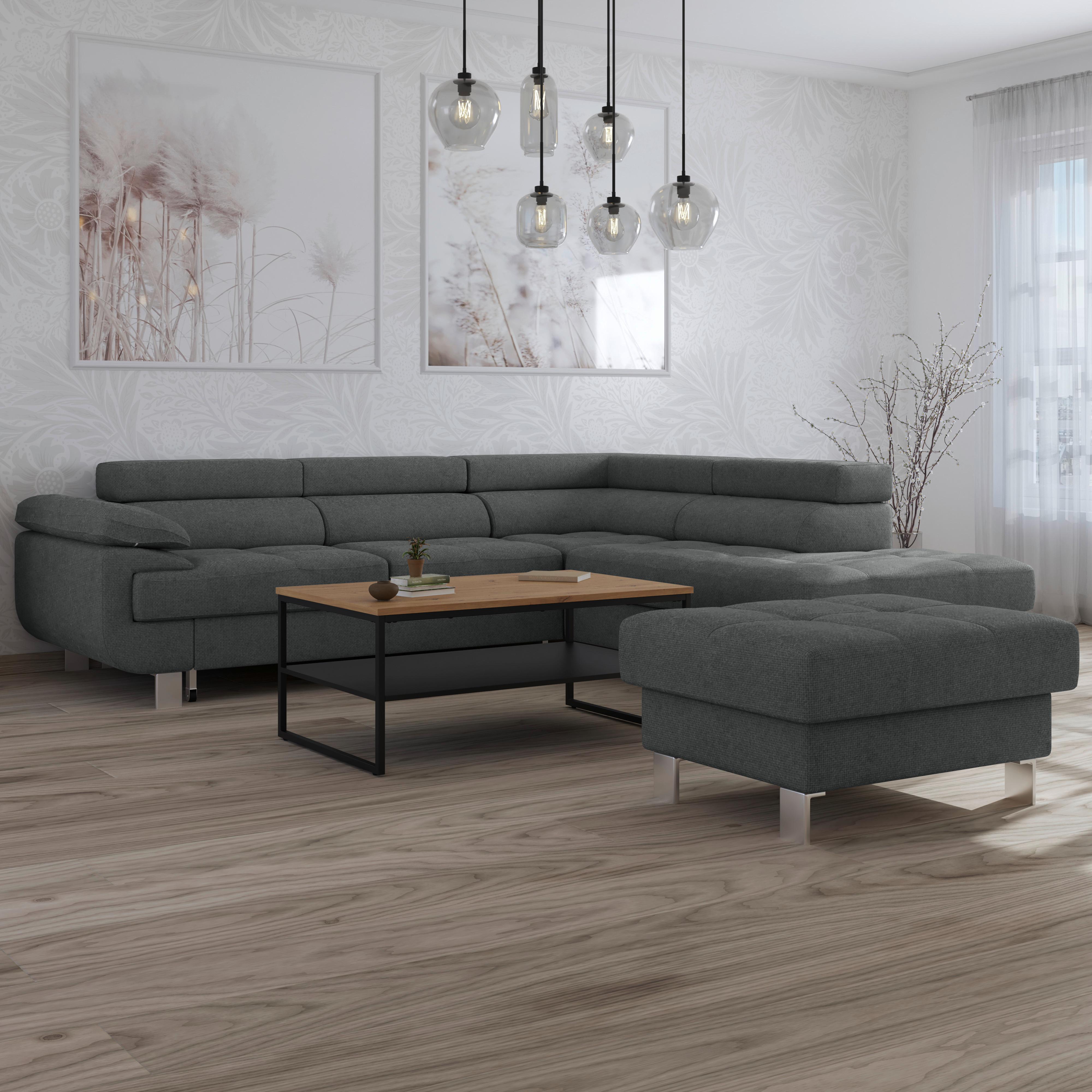 Ecksofa Savona - Anthrazit, MODERN, Textil (270/230cm) - Ondega