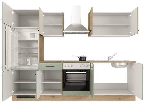 Küchenblock Cara Eiche Artisan/grün B: 270 Cm - Eiche Artisan/Grün, MODERN, Holzwerkstoff (270cm) - FlexWell