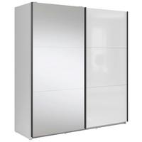 Tolóajtós Szekrény Tetrix 183/195 Cm - magasfényű fehér/átlátszó, Modern, faalapú anyag/Üveg (183/195,5/60cm) - MID.YOU
