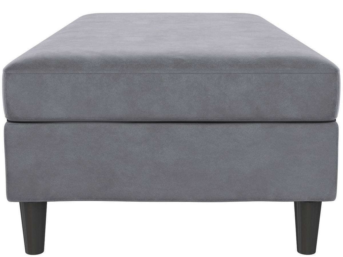 Hocker Hannover Anthrazit, mit Stauraum - Anthrazit/Schwarz, Basics, Textil (130/43/69cm) - Livetastic