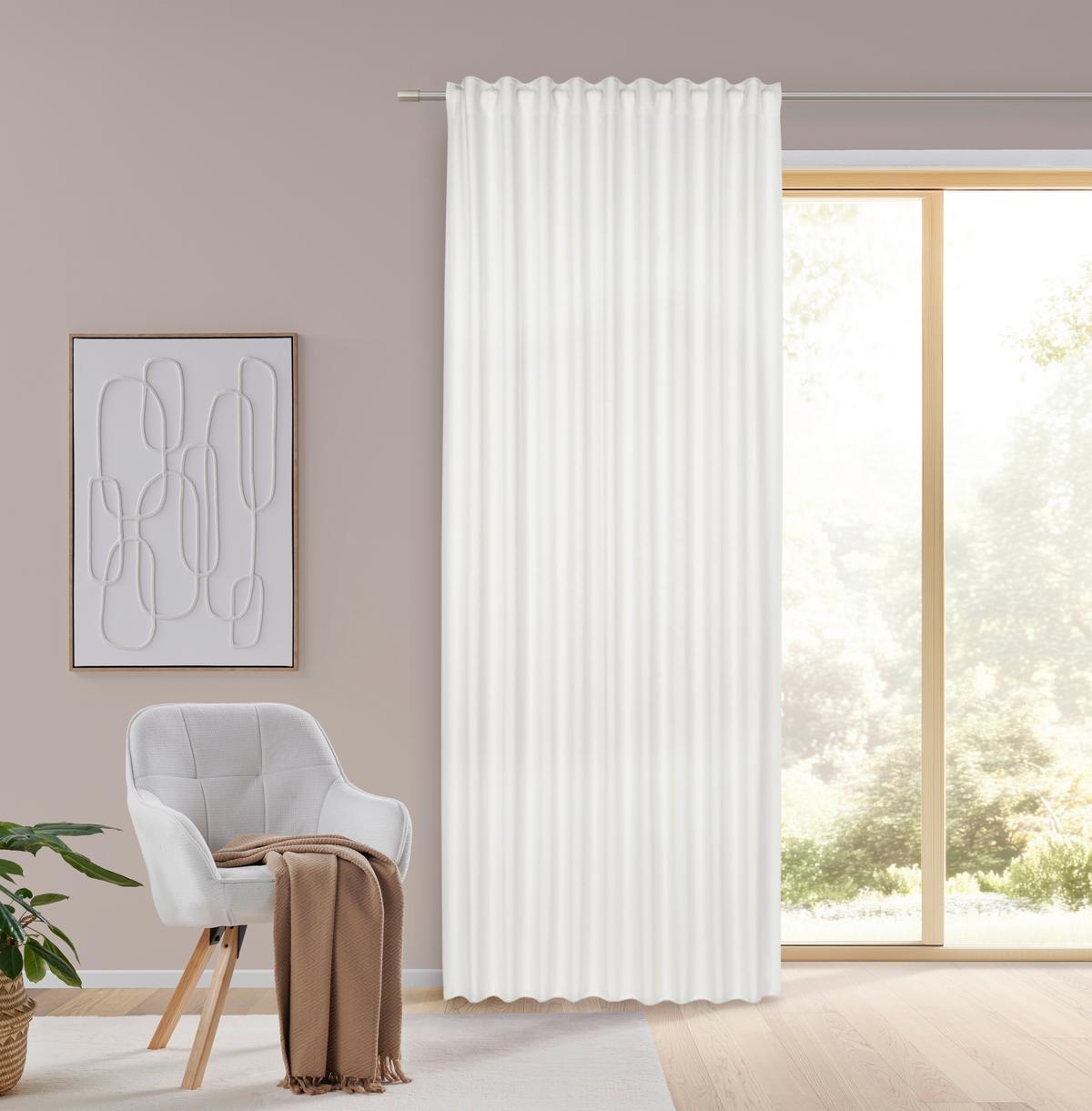 HOTOVÝ ZÁVĚS ULRICH -EXT- -TOP- - bílá, textil (135/245cm) - Modern Living