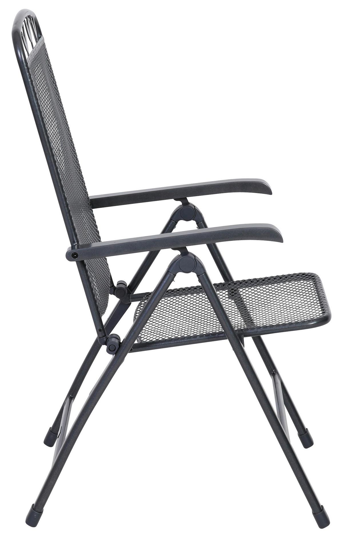 Gartensessel Klappbar Toulouse Metall - Grau, Basics, Metall (58/108/64cm) - Gardenson