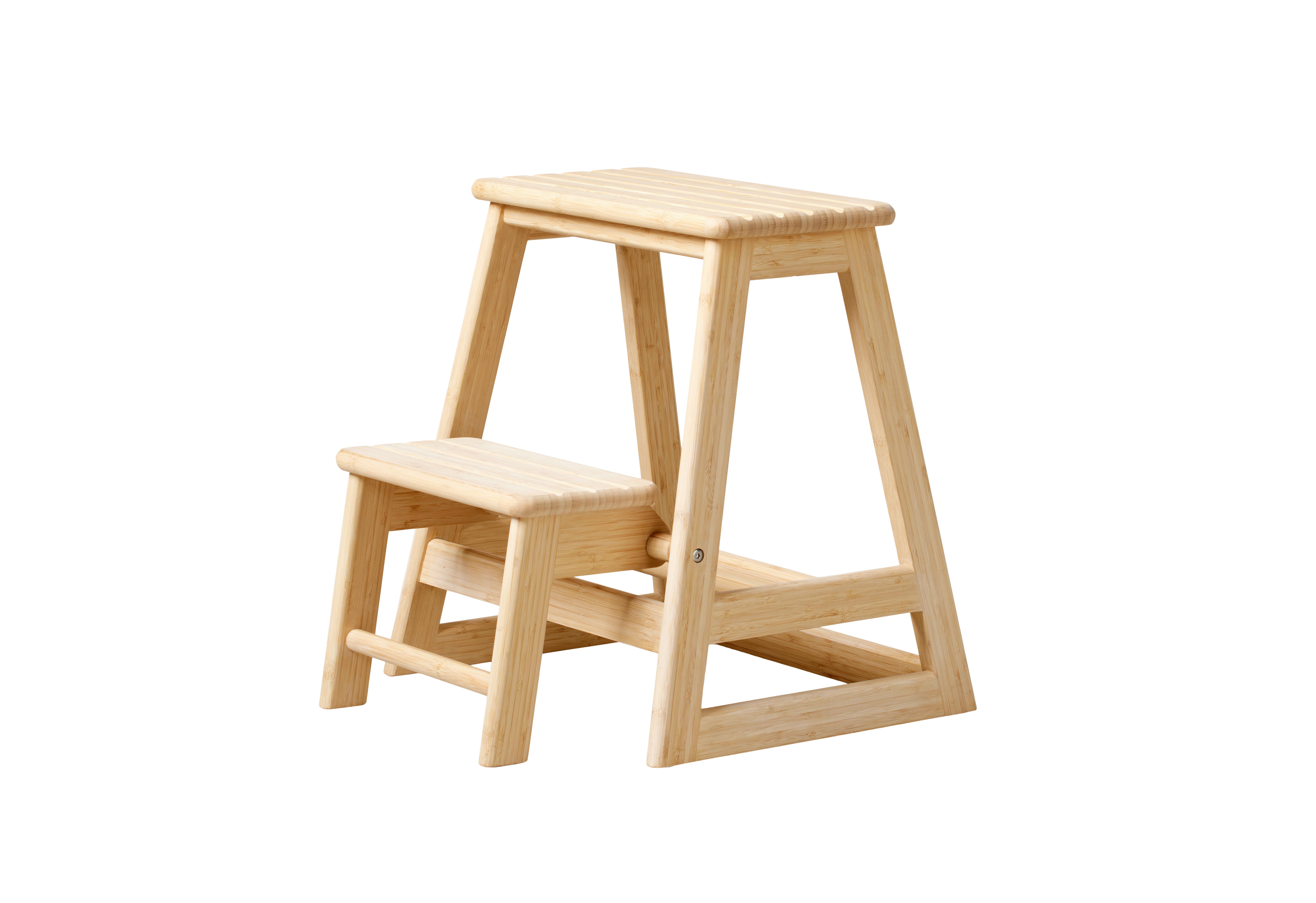 Tritthocker Skala, Hellbraun 45,5x49x39 cm - Hellbraun, Natur, Holz (45,5/49/39cm) - Gardenson