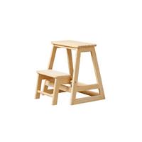 Tritthocker Skala, Hellbraun 45,5x49x39 cm - Hellbraun, Natur, Holz (45,5/49/39cm) - Gardenson
