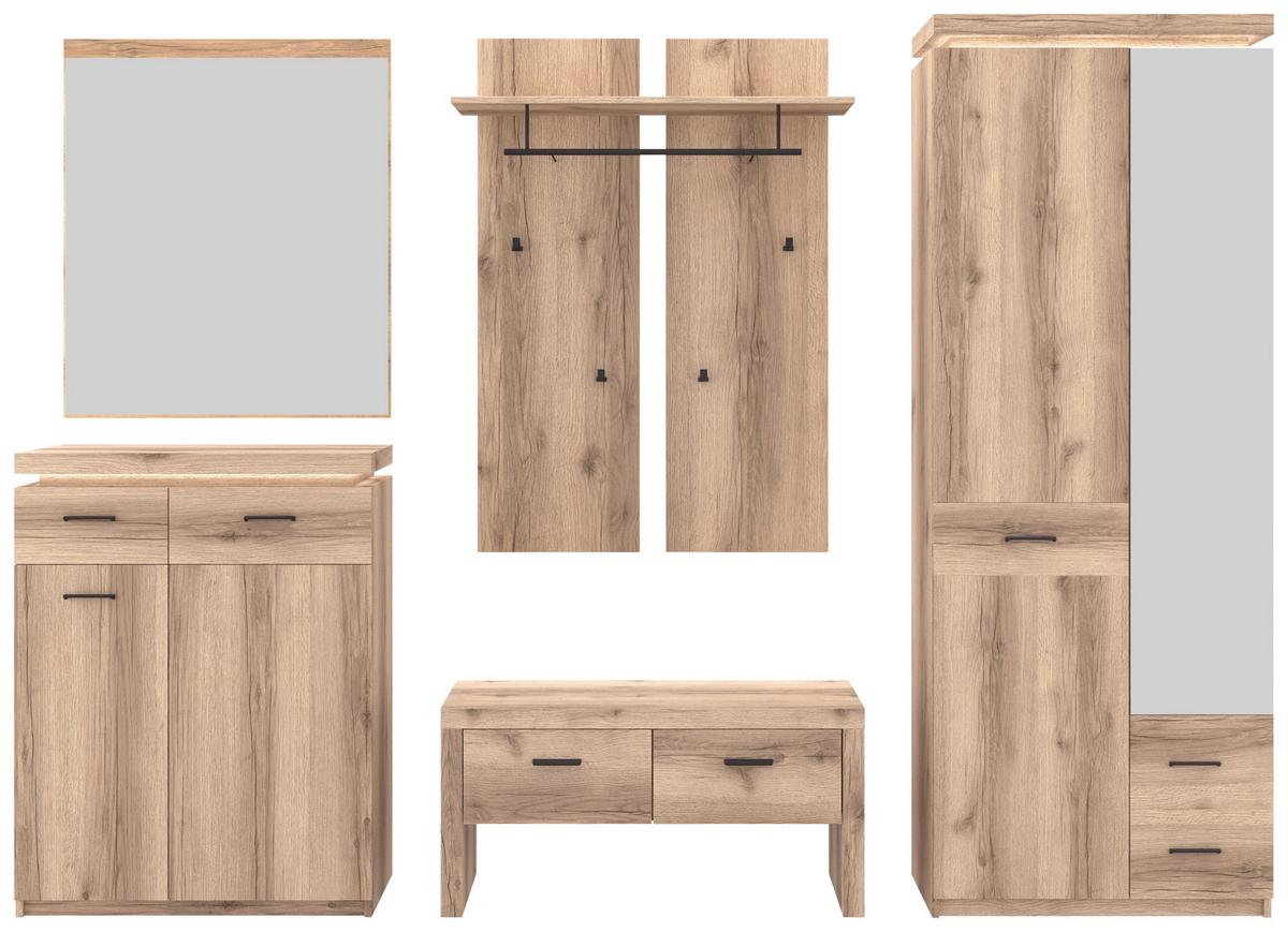 Komoda VANCOUVER - barvy dubu/antracitová, Moderní, kov/kompozitní dřevo (75/99/38cm)