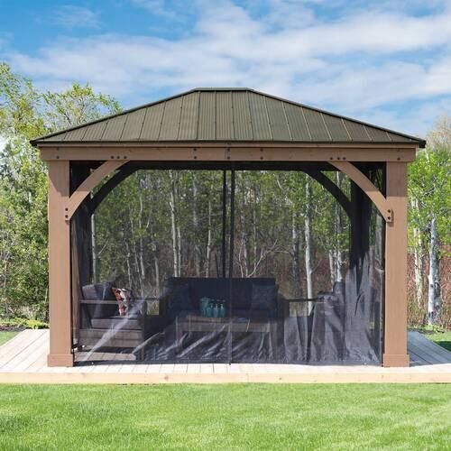 Mückennetz Moskitonetz Devon 12x14 - Schwarz, Basics, Kunststoff (392/331cm)