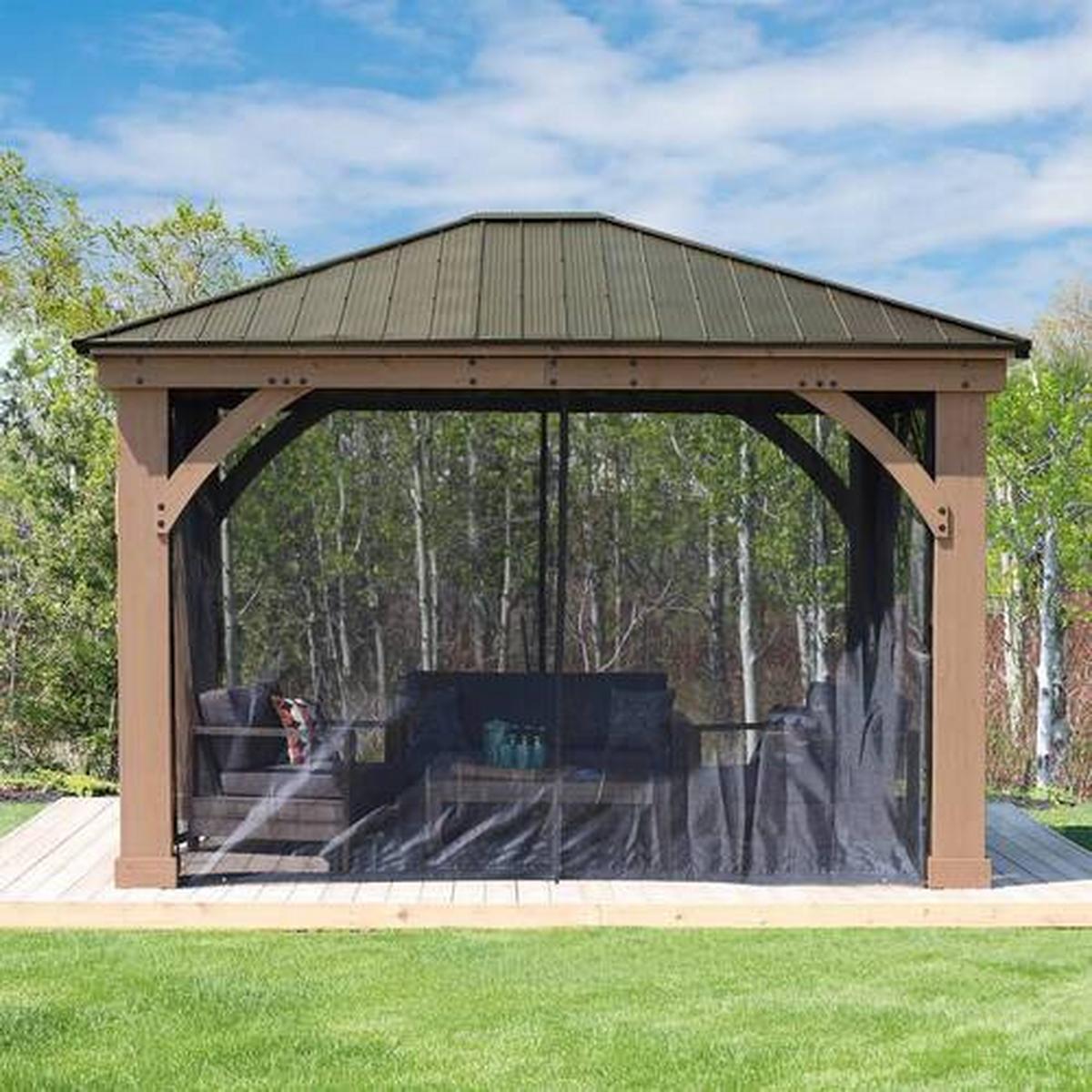 Mückennetz Moskitonetz Devon 12x14 - Schwarz, Basics, Kunststoff (392/331cm)