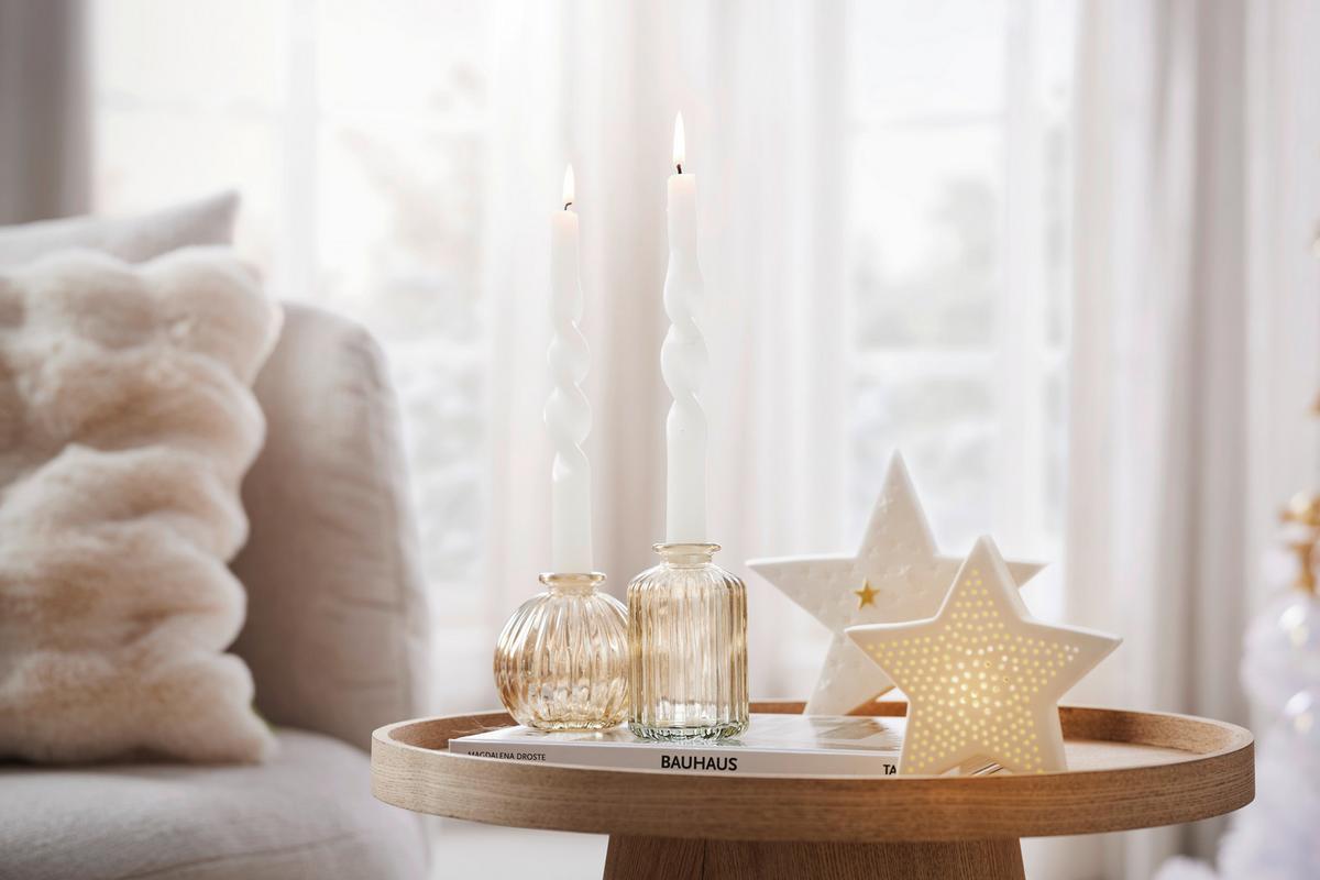 STOJAN NA SVIEČKU BLOOM I -PAZ- - zlatá, Konventionell, sklo (6,3/9,7cm) - Modern Living