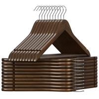 Kleiderbügelset Braun/Silberfarben B: 44,5 cm - Silberfarben/Braun, Basics, Holz/Metall (44,5cm)