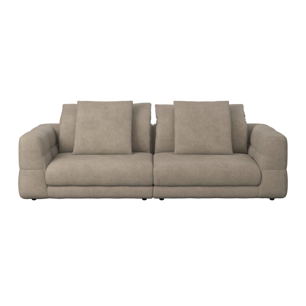 Pohovka LEA, béžová žinylka - černá/béžová, Moderní, kov/dřevo (284/87/110cm) - Bessagi Home