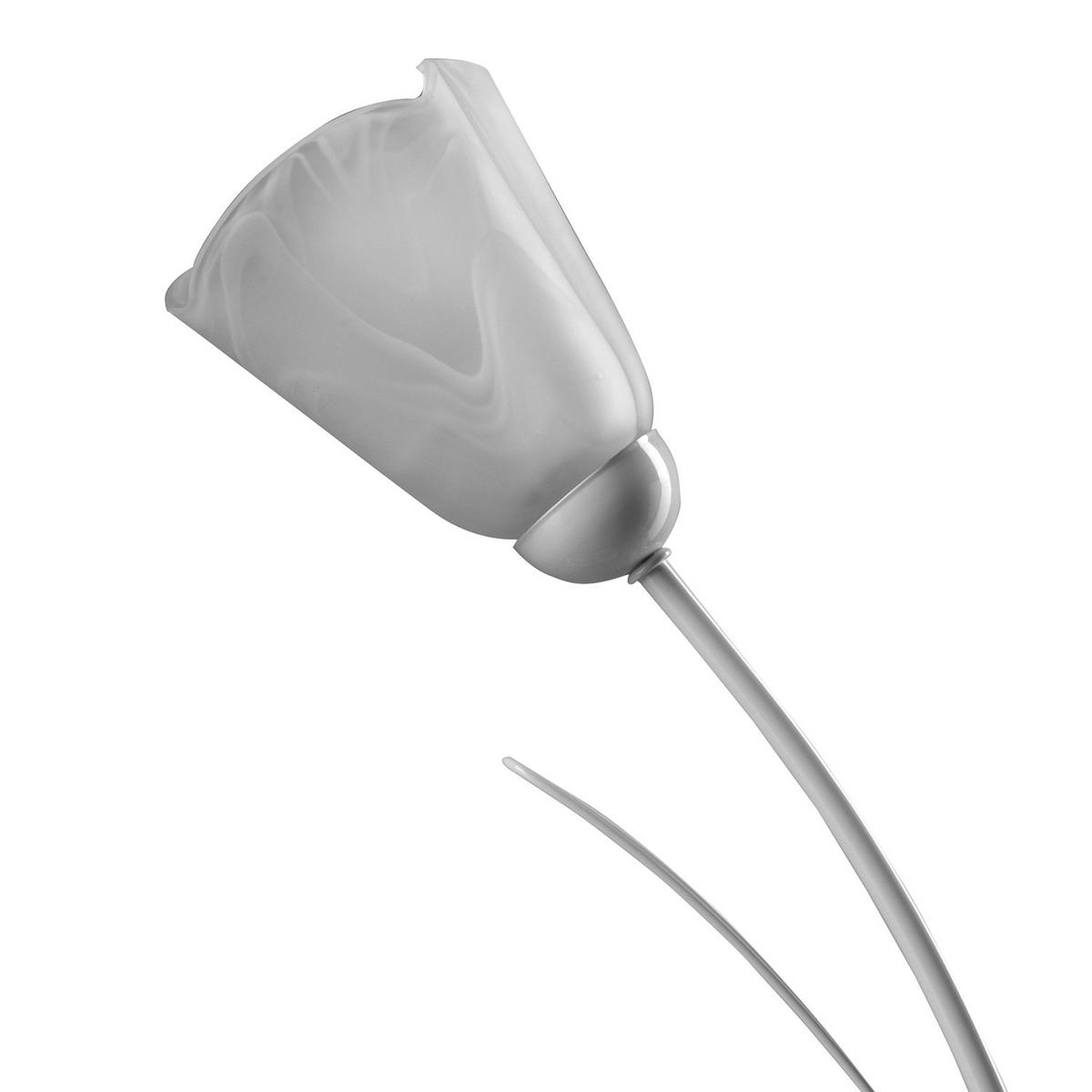 Nachttischleuchte 4802/Lg - Weiß, KONVENTIONELL, Glas/Metall (42/60cm)