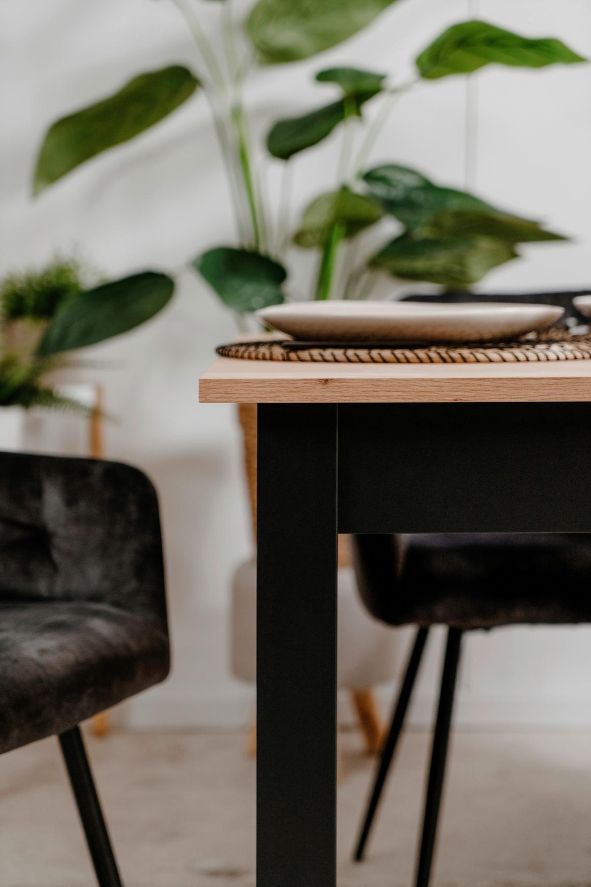 Kihúzható Asztal Coburg 140/80 Cm - fekete/Artisan tölgy, Basics, faalapú anyag (140/80/76,5cm) - MID.YOU