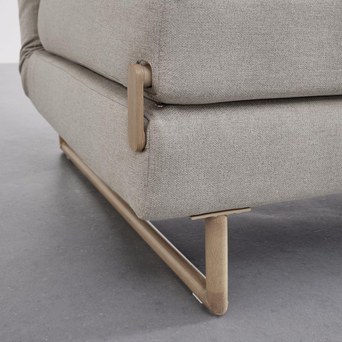 Rozkládací pohovka Malic - béžové - barvy dubu/béžová, Moderní, kov/textil (80/84/90cm) - Bessagi Home